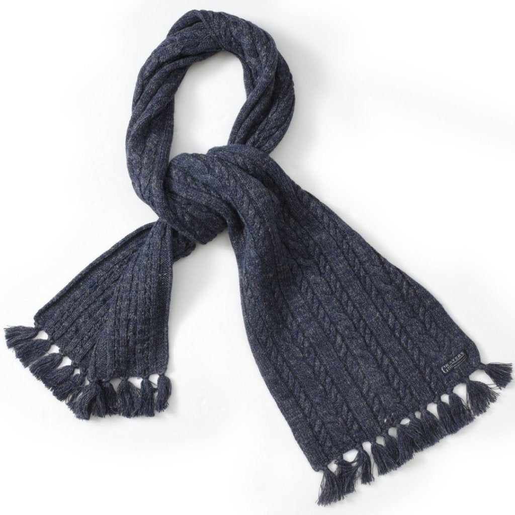 navy linen scarf