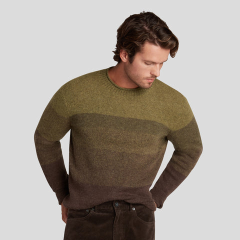 Yarmouth Rollneck Sweater - Brown Olive Color Block