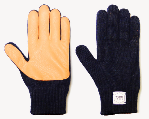 navy wool gloves