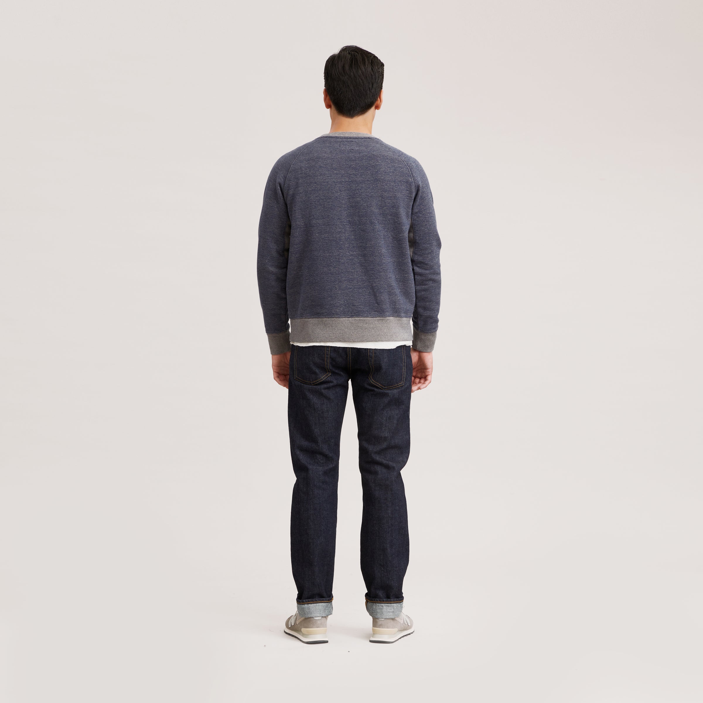 Brawny Loop Back Crew Neck - Denim Blue