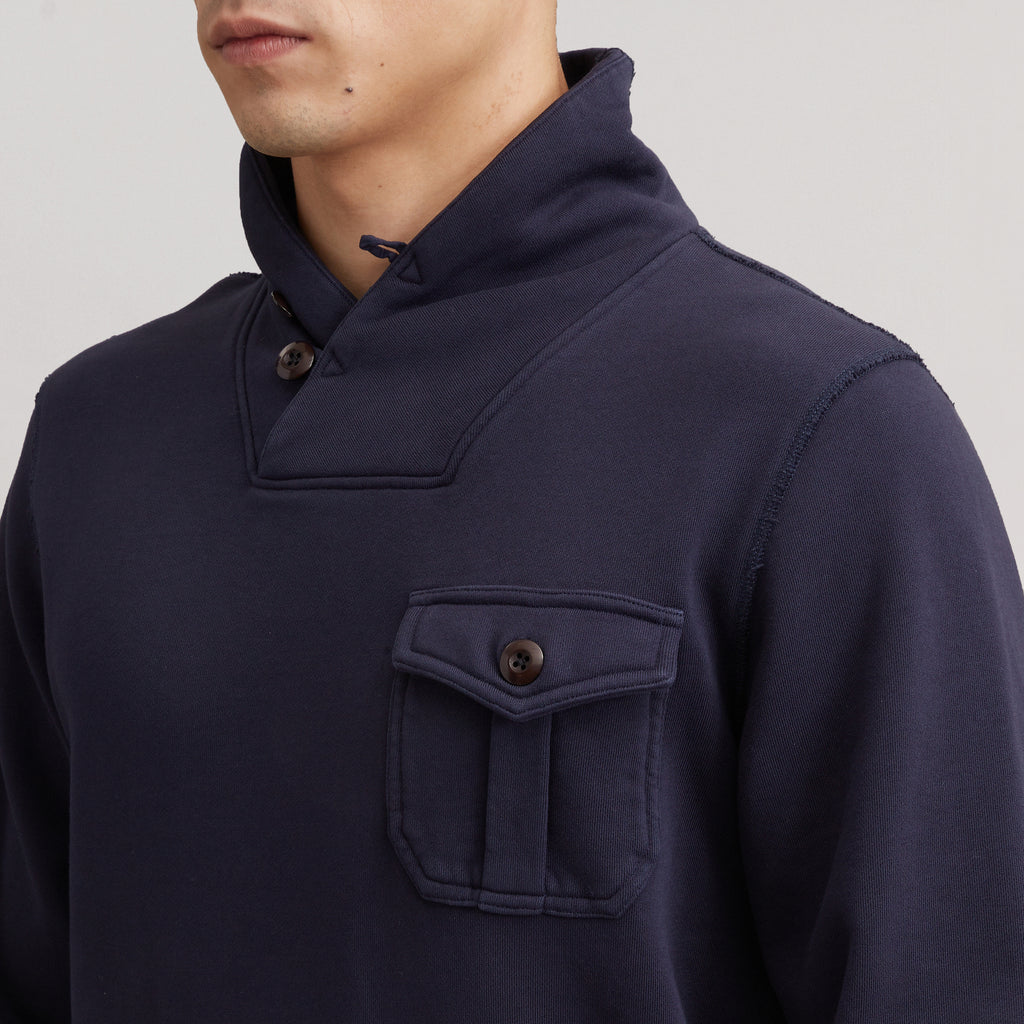 Conner Military Shawl Pullover - Navy – Grayers