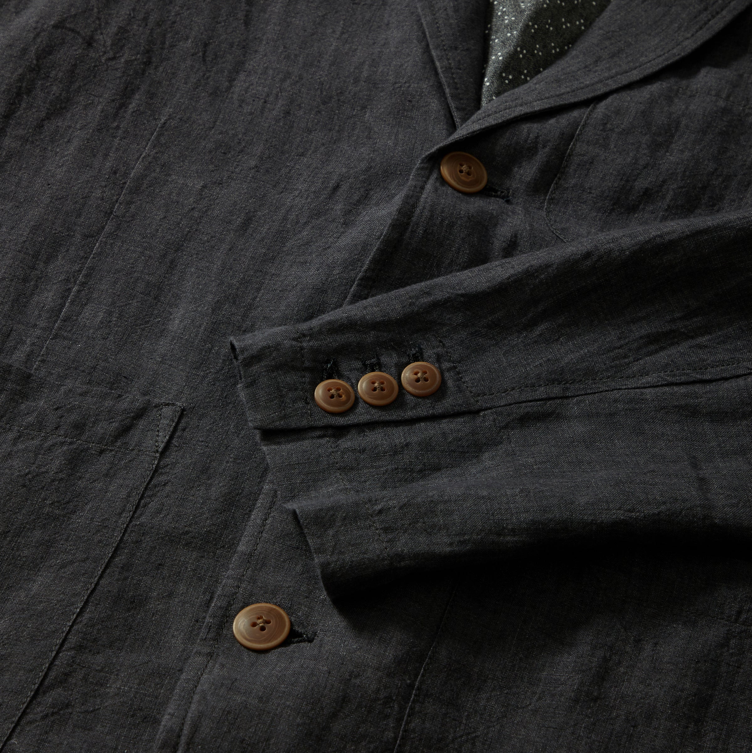 Aventura Washed Linen Blazer - Charcoal