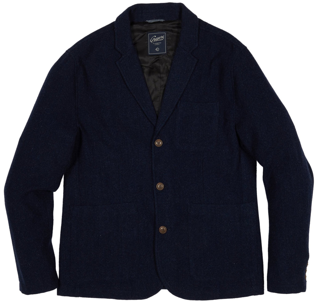 Hutton Wool Twill Sport Coat - Navy – Grayers Clothing