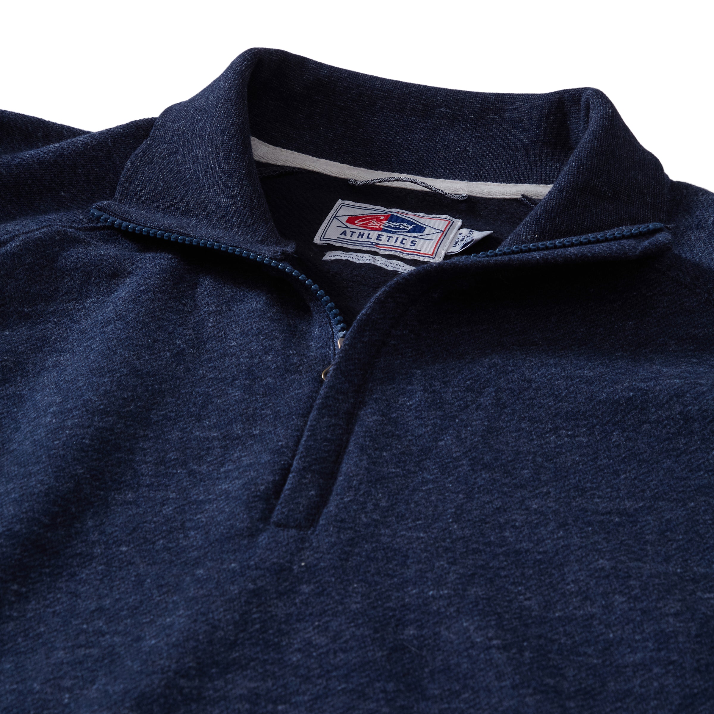 Palmer Athletic Fleece Zip Mock - Navy Marl