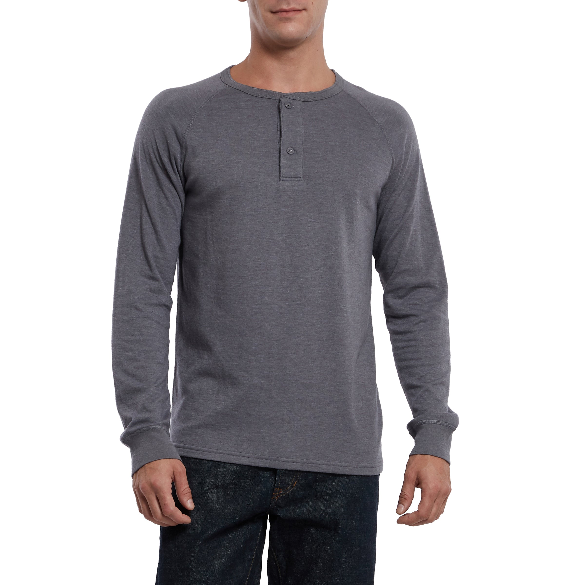 Chelsea Double Cloth Raglan Henley - Quiet Shade – Grayers Clothing