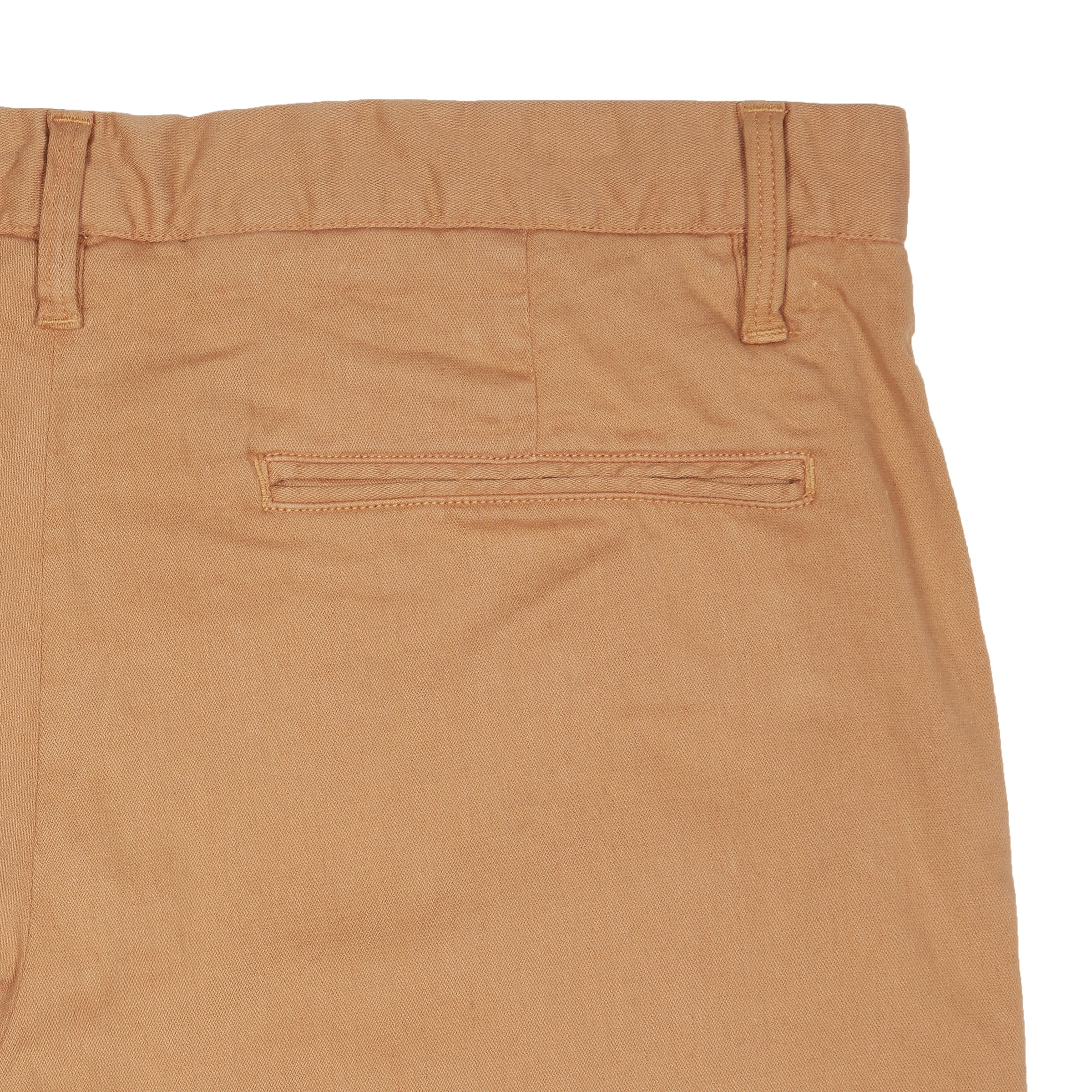 Bermuda Cotton Linen Stretch Slim Fit Pants - Indian Tan