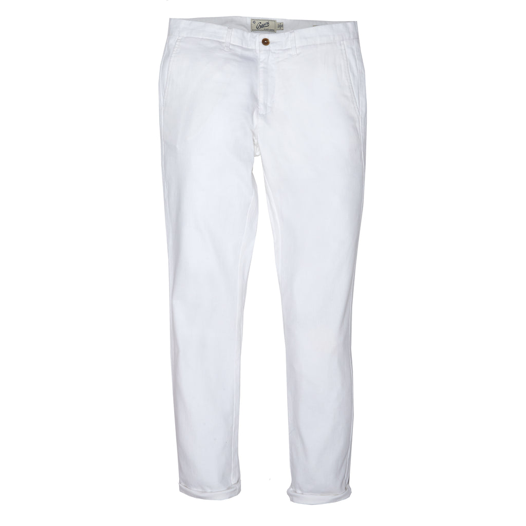 white slim fit trousers