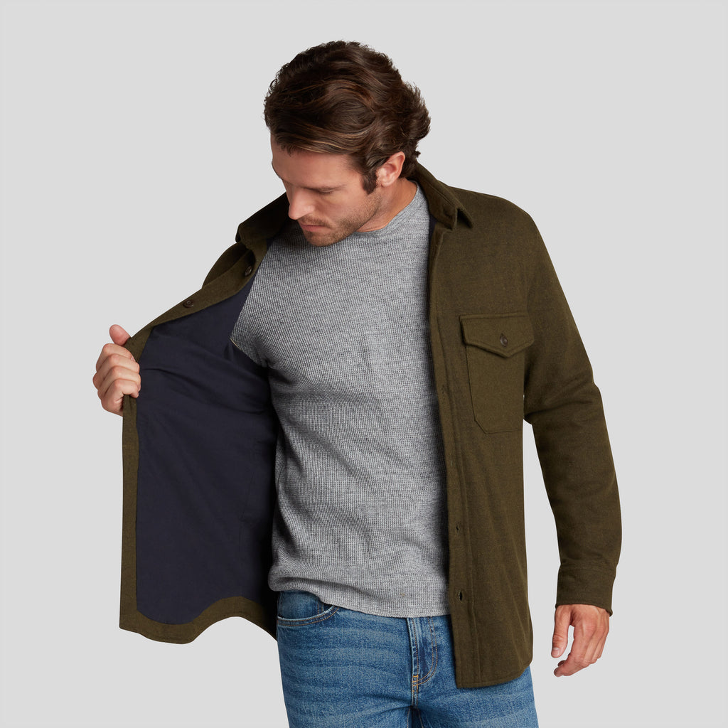 Surplus Wool Shirt Jacket - Olive Loden