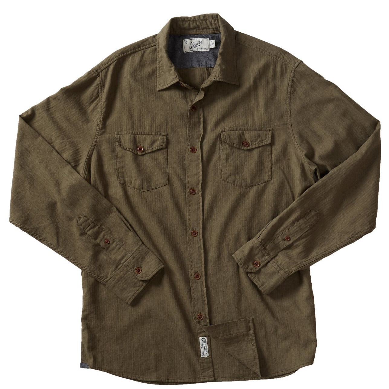 Logan Herring bone Workshirt SMP - Olive Heather