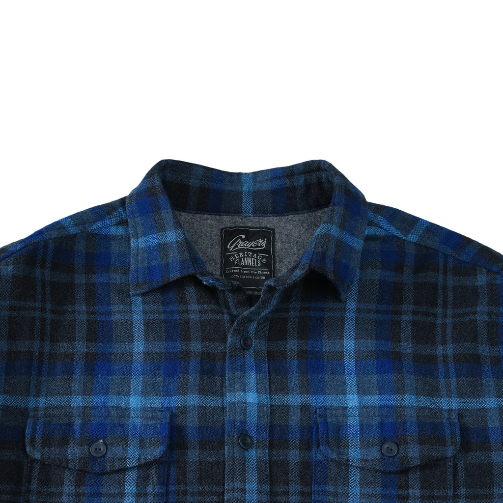 Barton Textured Flannel - Charcoal Royal Gray – Grayers