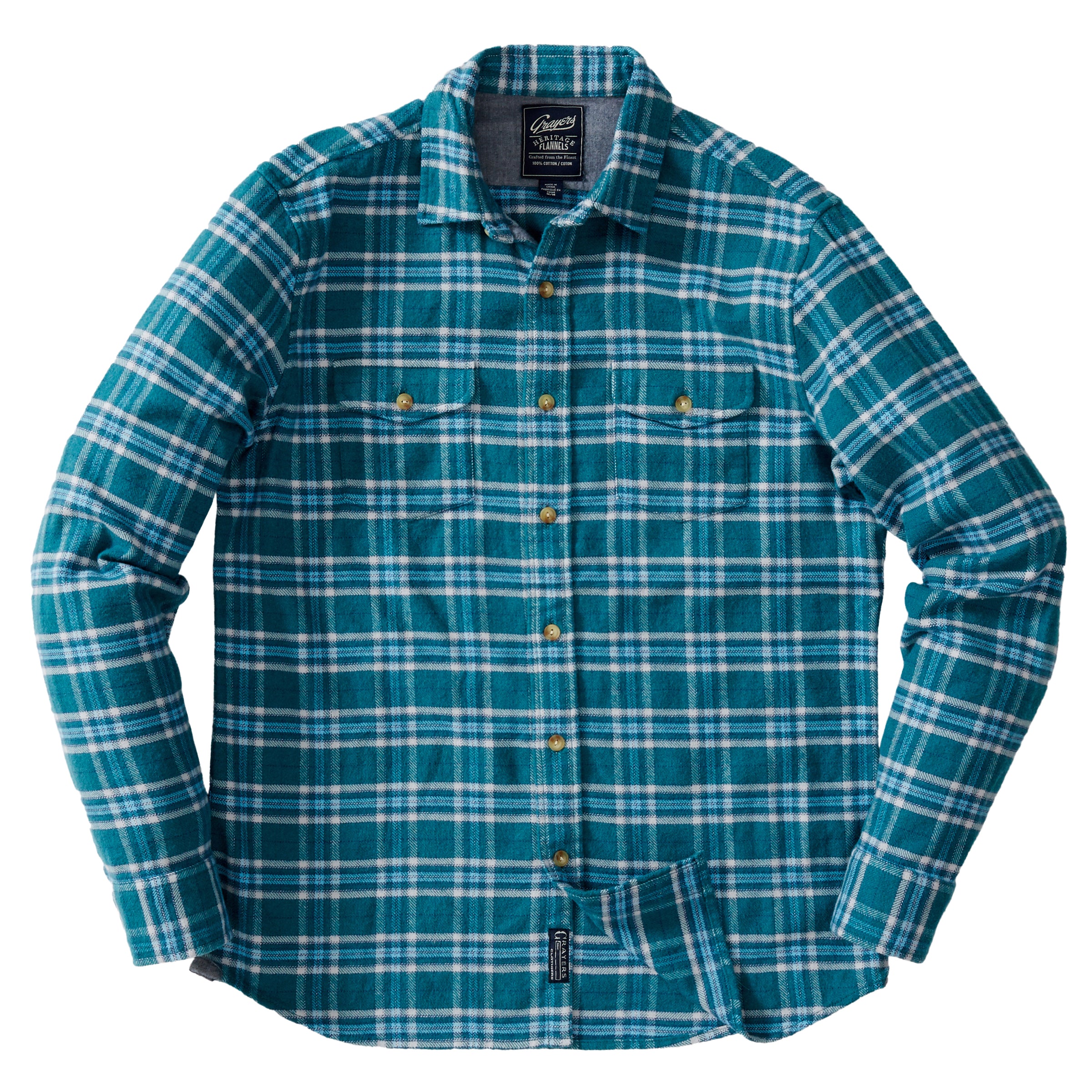 Tartan Heritage Flannel Shirt - Green / Gray Plaid – Grayers