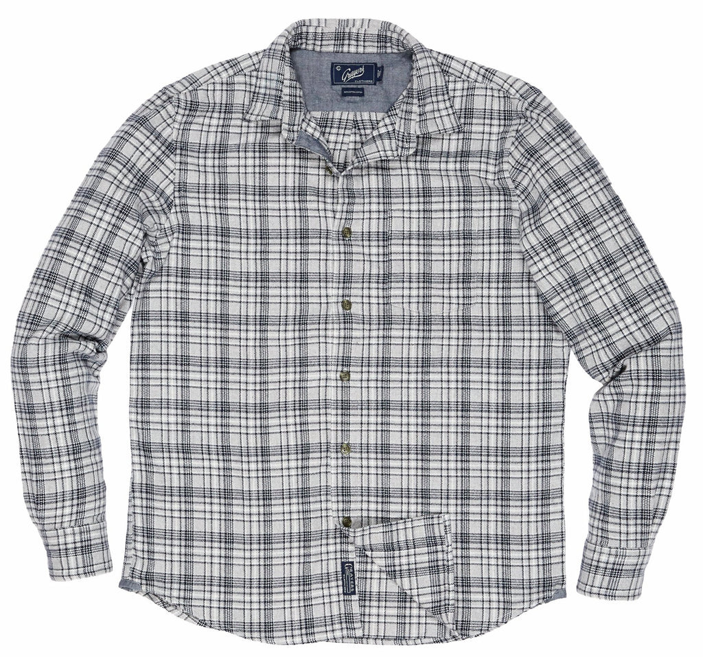 Billings Oxford Flannel - Gray Navy Plaid – Grayers Clothing