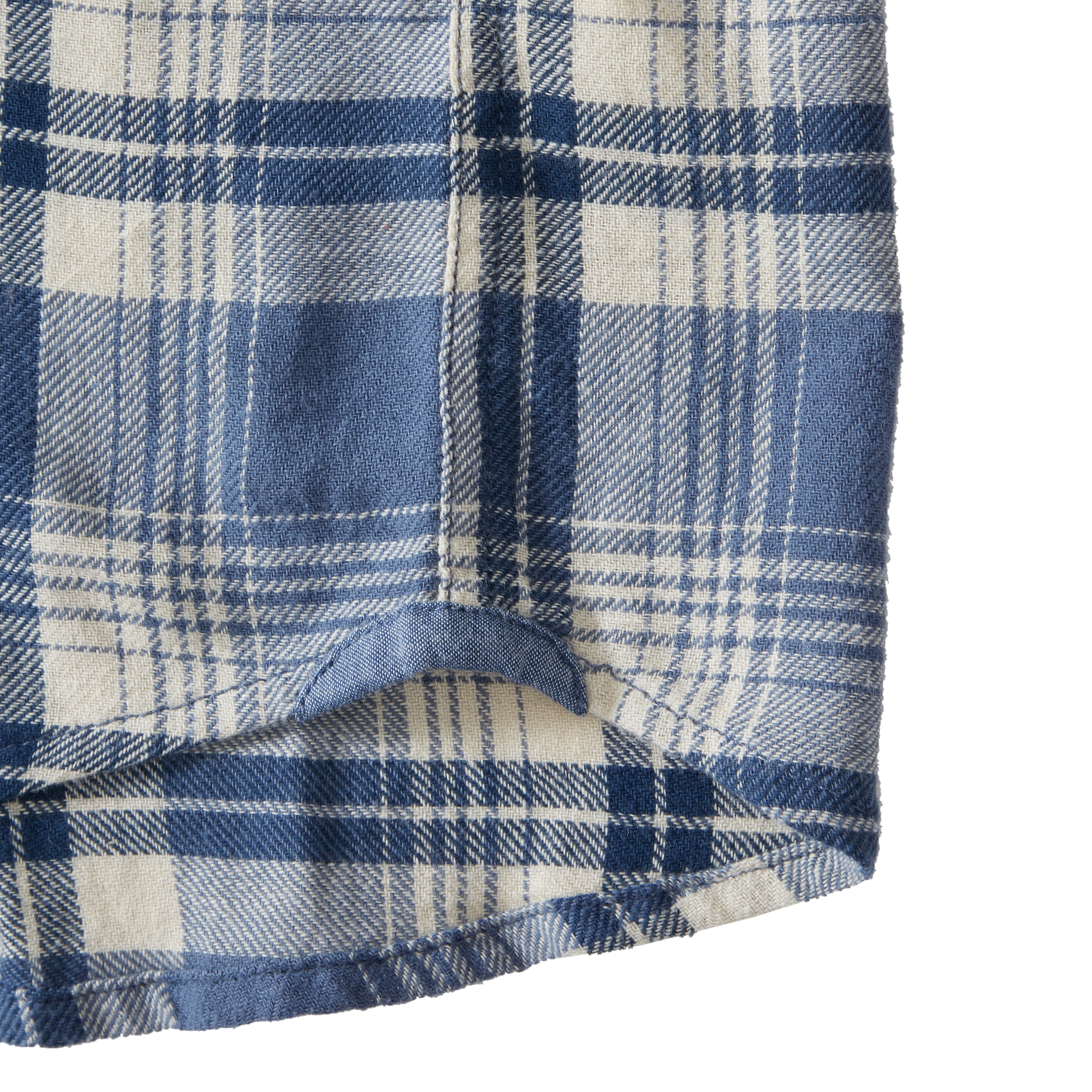 Woodvine Lightweight Twill - Denim Cream Plaid