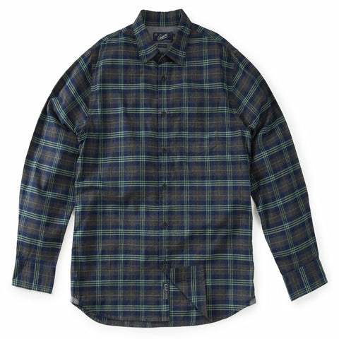 Clyde Brushed Oxford Shirt - Charcoal Navy Green – Grayers Clothing