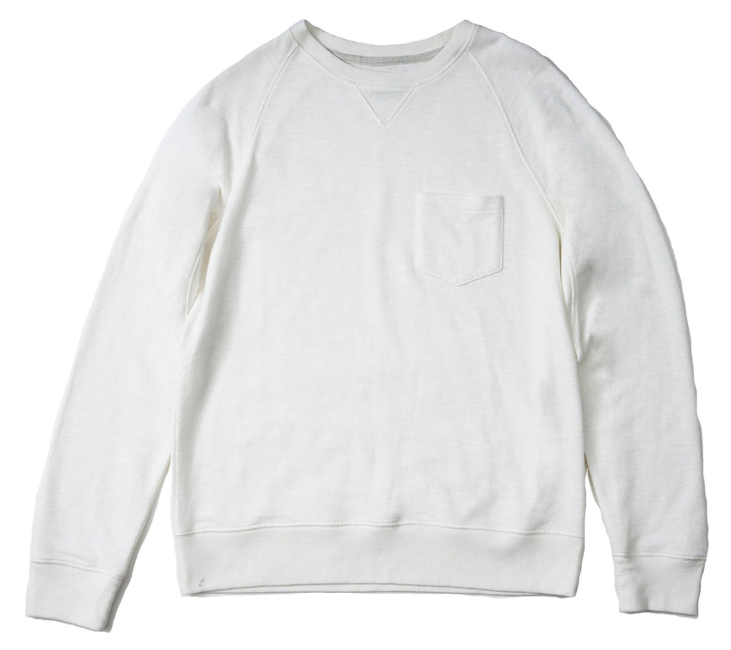 Montague Crew Neck Sweatshirt - Chalk White Twill Terry – Grayers