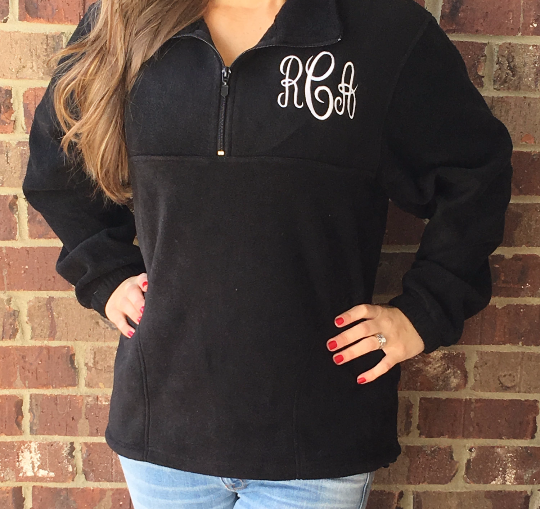 Monogrammed Quarter Zip Pullover - 6 Colors!! – Glittering Boutique