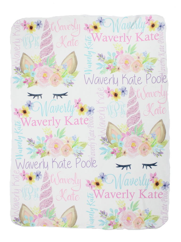 Personalized Baby Blankets Unicorn Collection Glittering Boutique
