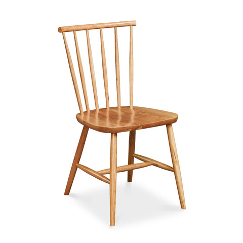 Modern spindle chair with round crest in cherry wood