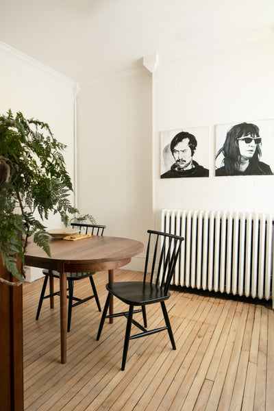 Dining room with mixed hardwoods