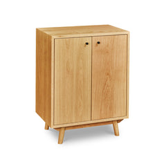 Mid-century style Fjord Sideboard in white oak with short angled legs