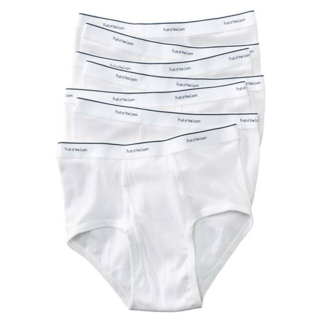 6 Pack Mens Fruit Of The Loom 100% Cotton White Briefs – Famous Brands USA