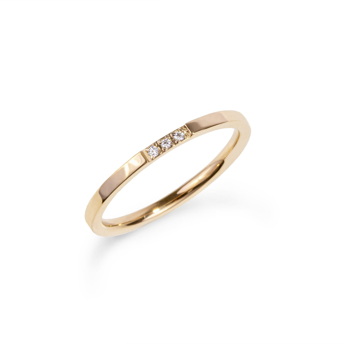 MIA Jewelry | Modern Proposal Band Ring 3 Stones | Stainless Steel ...