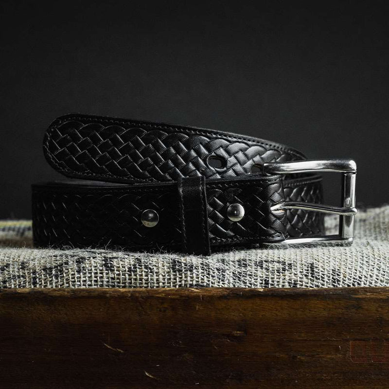 Best Leather Basket Weave Belt USA Made Hanks Belts