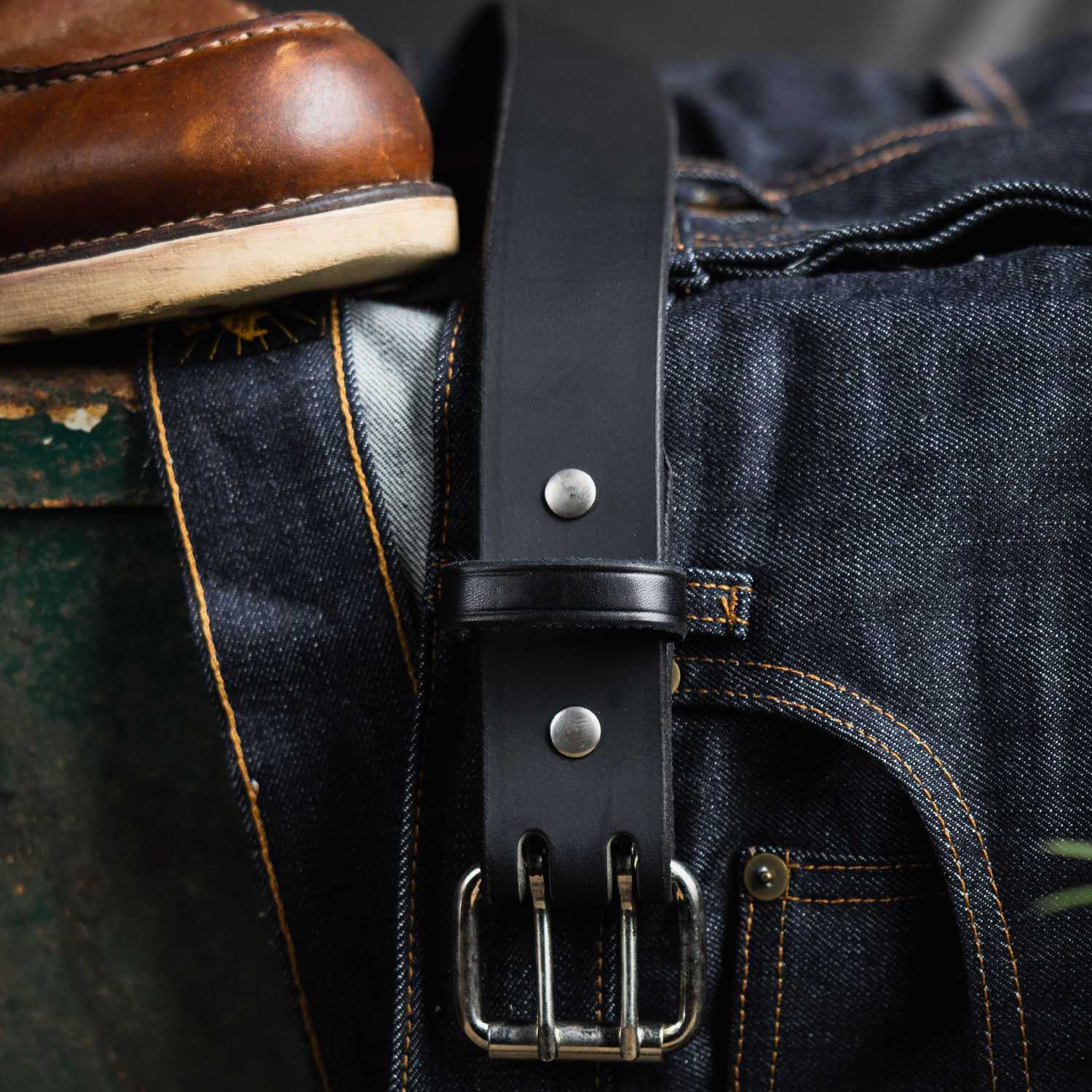 The Legend Double Prong Retro Style Jean Belt 6 Holes - 1.5