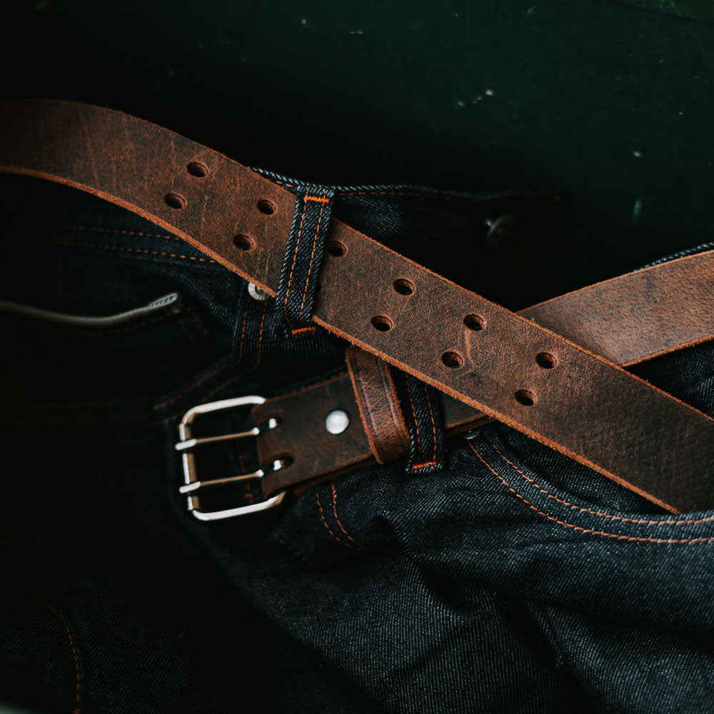 Heavy Duty Work Belt - Mens Leather Belt - USA Made - Free