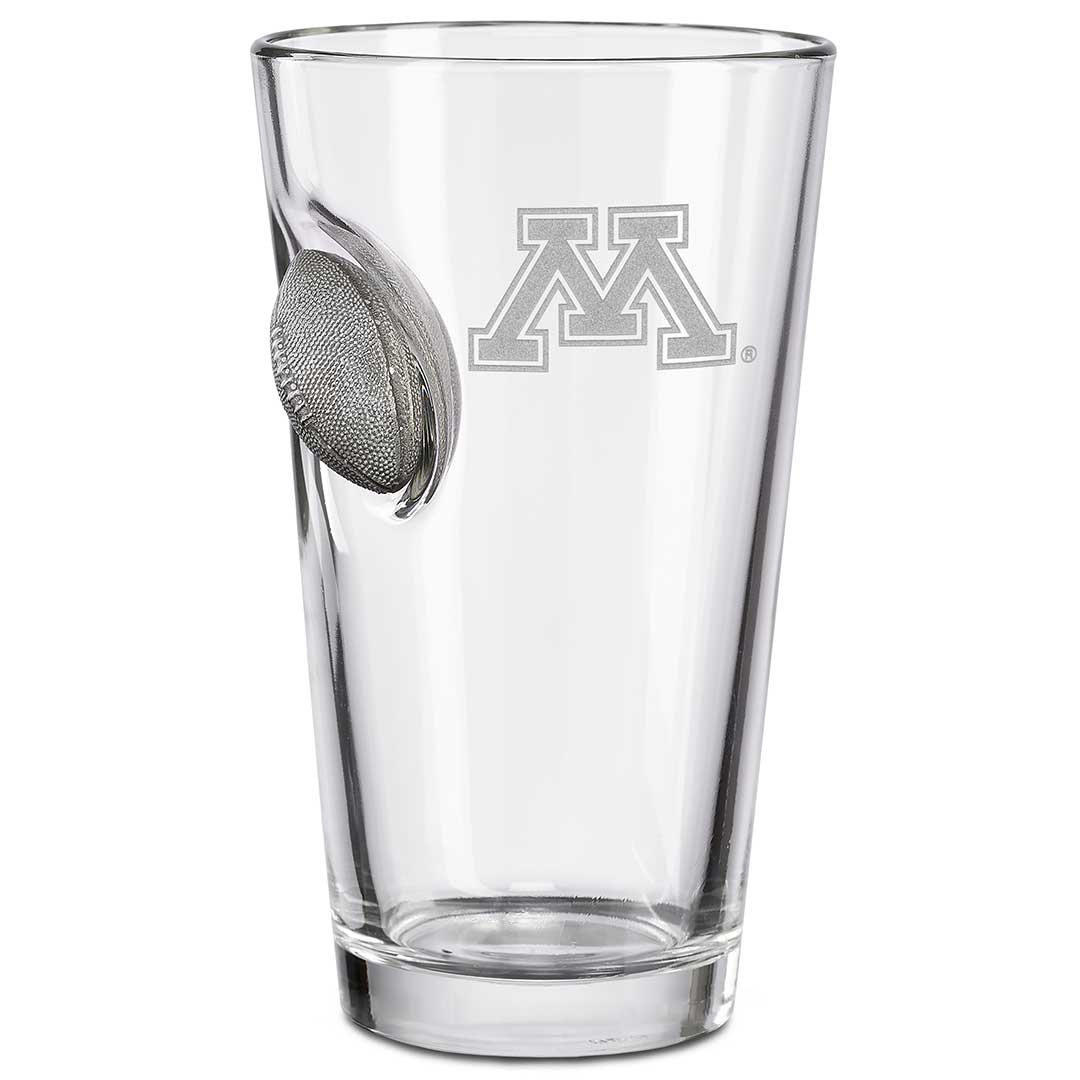 W Monogram Engraved Beer Can Glass USA