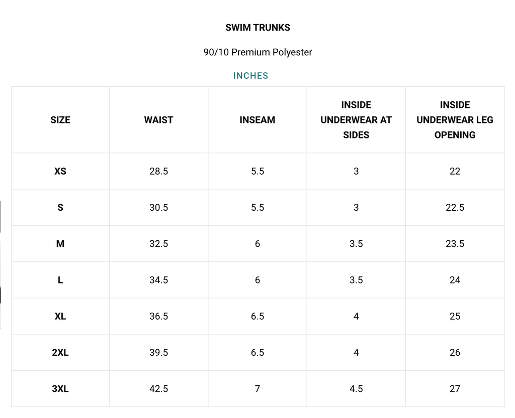 Sizing Info – Vapor95