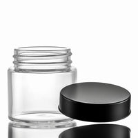 Rvtus 100 Pack 6ml Round Glass Jar No Neck Concentrate Container with Silicone Lids for Storage of Oils, Waxes, Balm, Cosmetics & More (Clear)