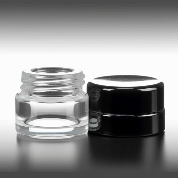 5ml Child Resistant Glass Jar with Black Lids - Oil Slick