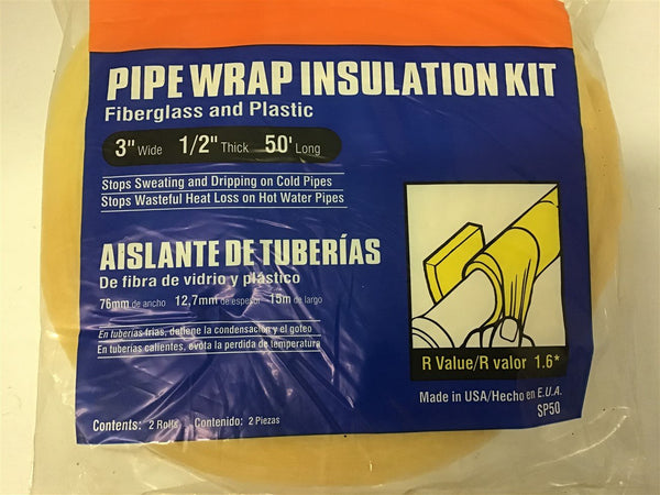 Frost King® Fiberglass Pipe Insulation 1/2 X 3