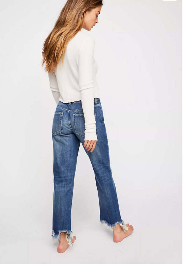 We The Free Hazel Pull-On Drop-Waist Jeans by at Free People
