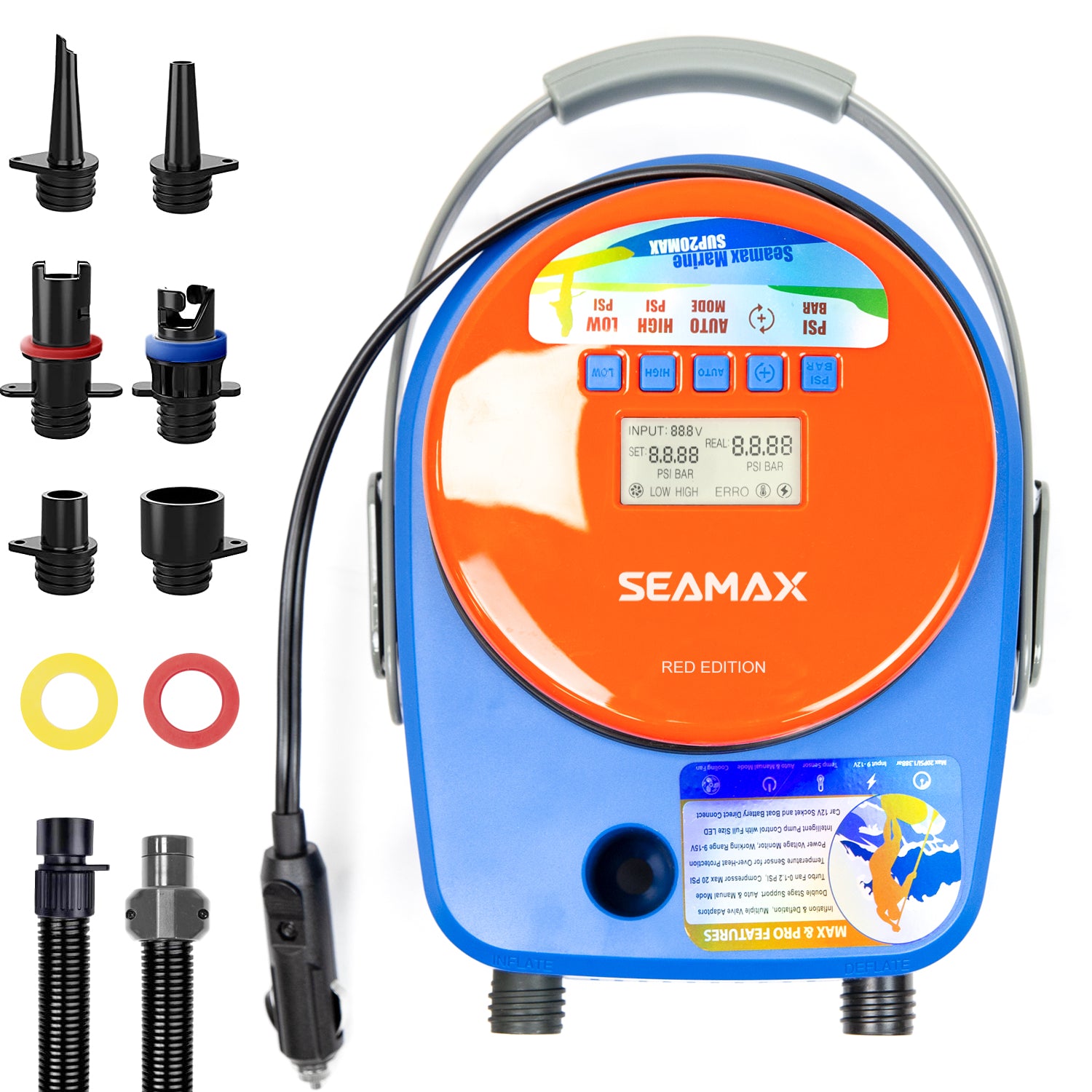Electric Air Pump with 12V Lithium Battery for Boat SUP Max 16 PSI