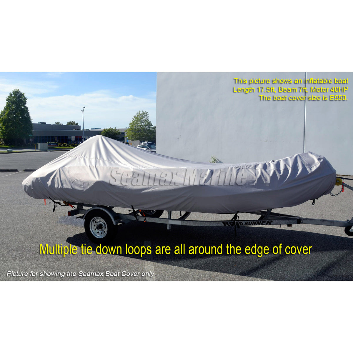 Inflatable Boat Cover, F Series for Beam 7.6 - 8.4 FT, 4 Sizes fit