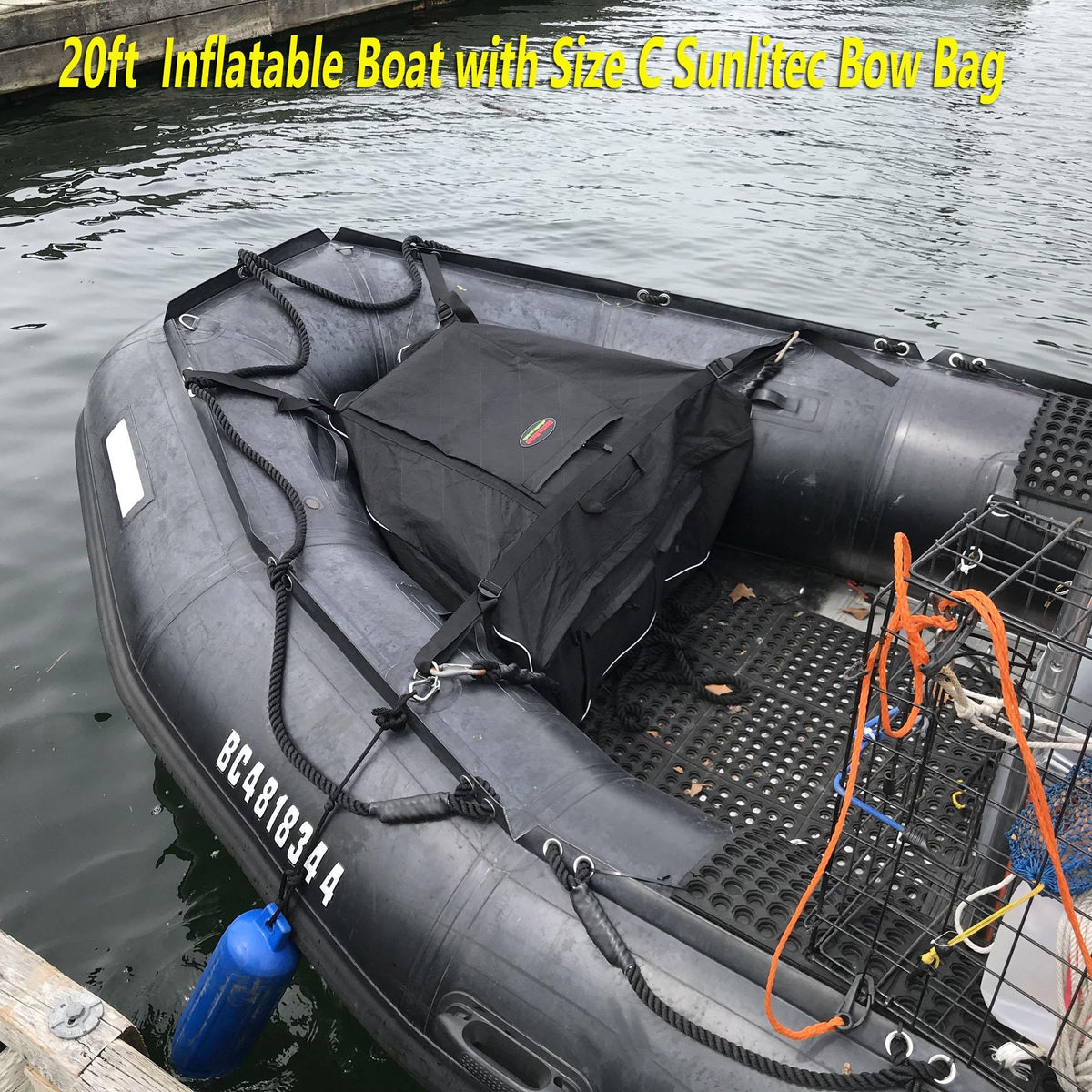 Seamax Universal Foldable Inflatable Boat Hull Storage and Carrying Bag  with Sunlitec Fabric and Reflective Edges - Seamax Marine