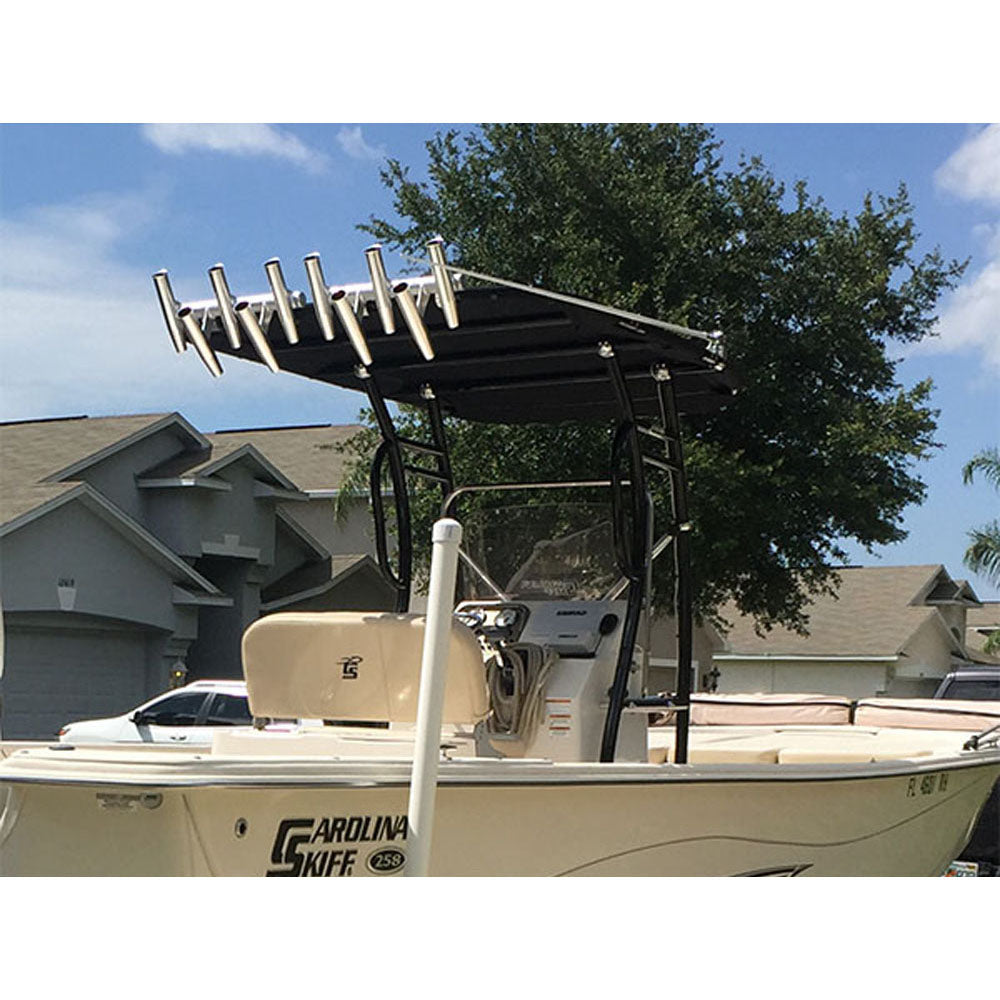 Dolphin T Tops 29 Leaning Post Bench Seat, Integrated 4 Rod Holders, Fits Most Fishing, Center Console, and Bay Boats, Heavy Duty Anodized Aluminum