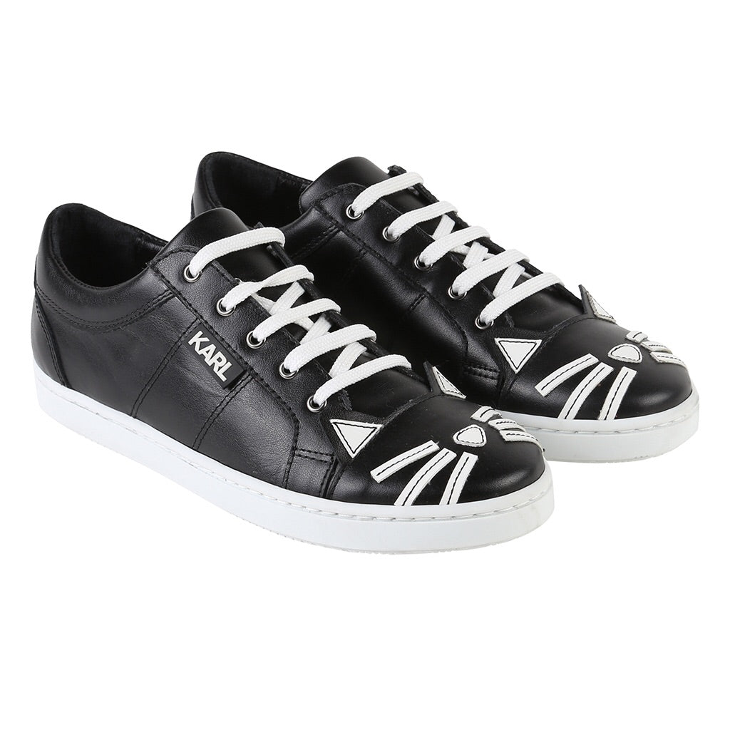 KARL LAGERFELD - Choupette Leather Sneakers w/ Laces