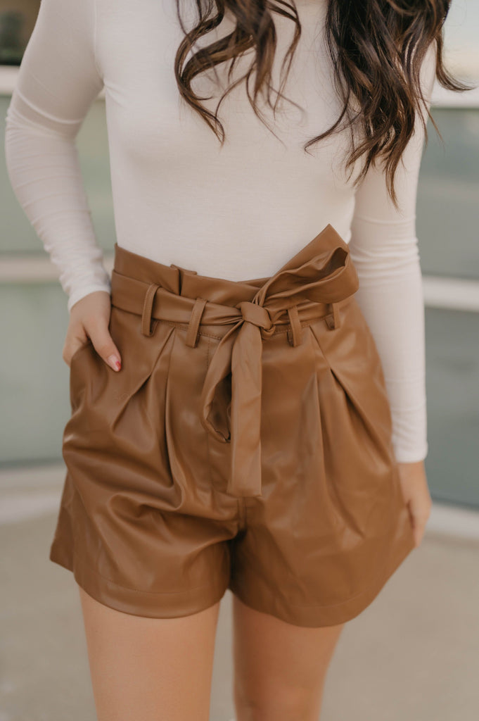 Hailee Camel Shorts – She Is Boutique