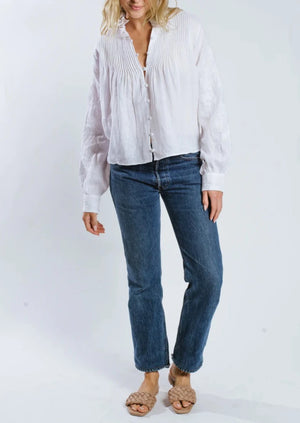 Ruca Long Sleeve Button Down | White - Ever Alice Studio