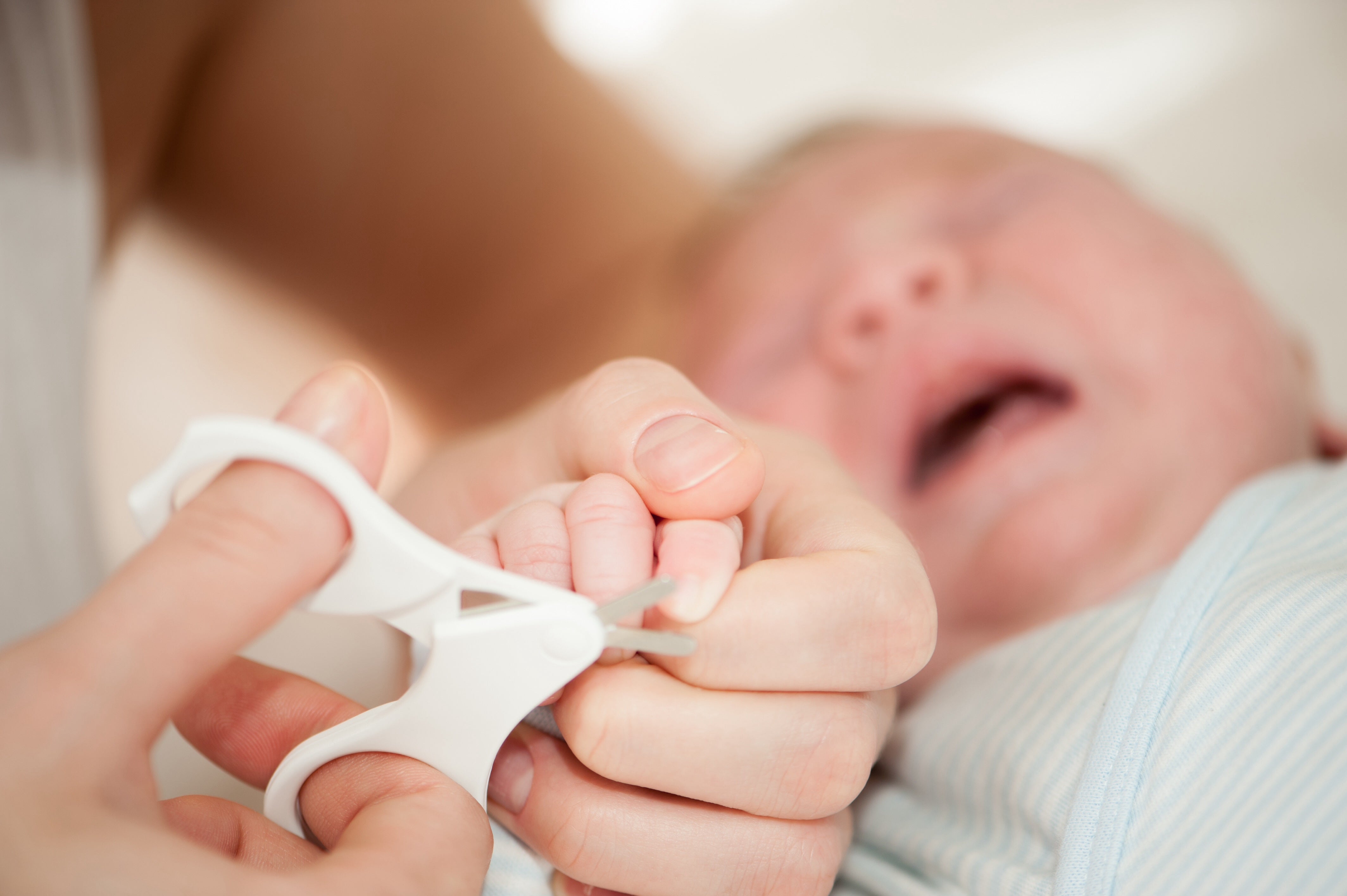 trimming infant fingernails