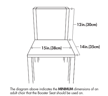 bumbo minimum chair dimension requirement