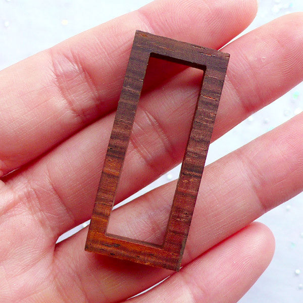 Rectangular Open Bezel Wood Resin Jewelry Making 