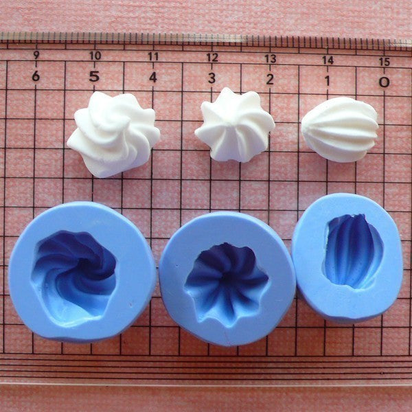 Whipped Cream Mold Frosting 3pcs 12-14mm Silicone Flexible Mold Miniat ...