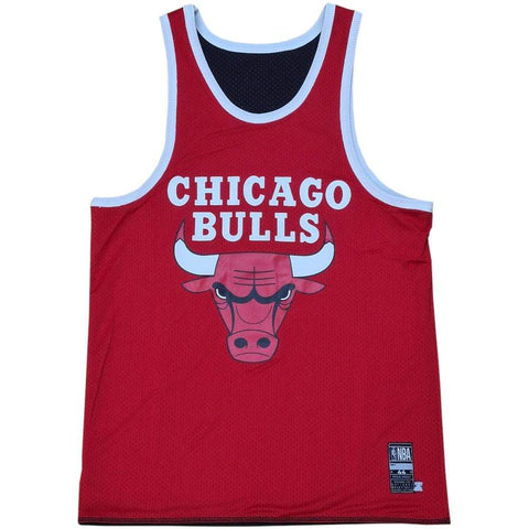 NBA ESSENTIALS TOP OF THE KEY REVERSIBLE TANK CHICAGO BULLS ZACH LAVINE - BLACK / RED