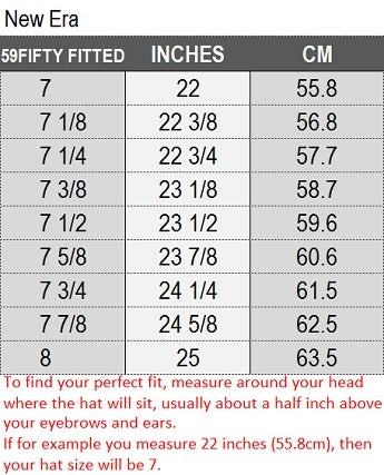 New Era Size Chart