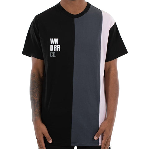 WNDRR Caution Panel Tee - Black / Grey / Blue