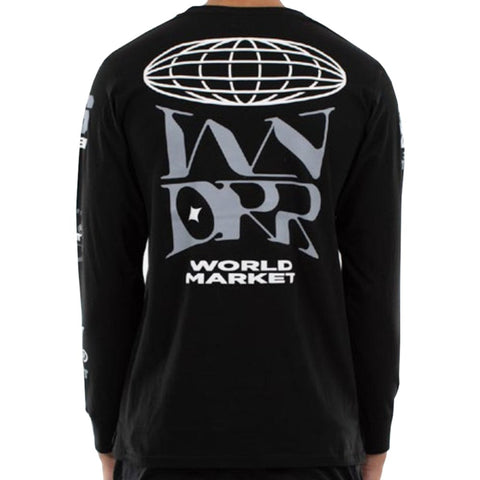 WNDRR MARKET LONG SLEEVE TEE - BLACK